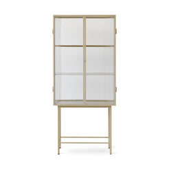 Haze Vitrine Reeded Glass Cabinet Cashmere - view 1