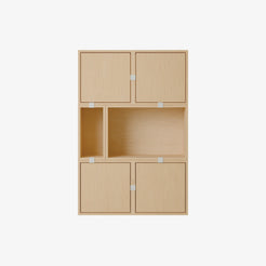 Stacked Storage System Sideboard Config.4 Oak - view 1