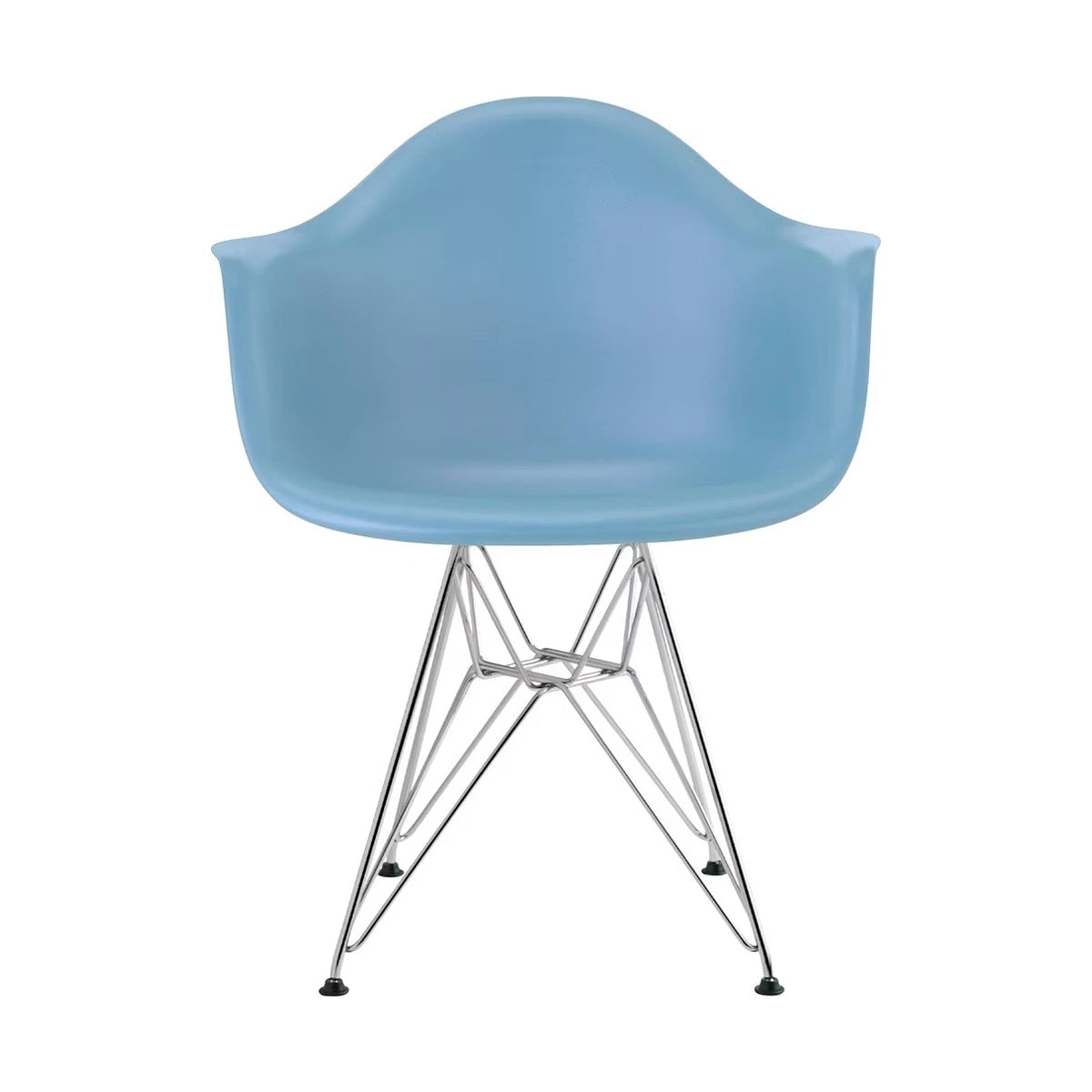Eames Molded Plastic Armchair Pale Blue-Chrome Wire Base (DAR) - view 1