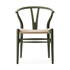 CH24 Wishbone Chair Beech Soft Paint Seaweed Natural Paper Cord - view 1