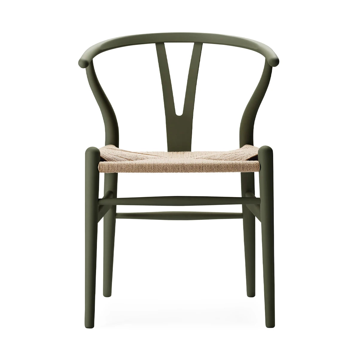 CH24 Wishbone Chair Beech Soft Paint Seaweed Natural Paper Cord - view 1
