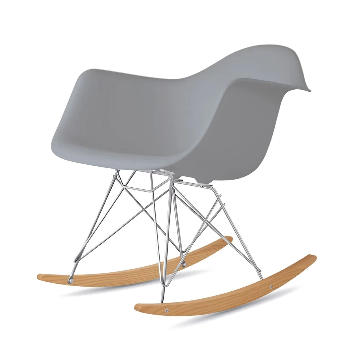 Eames Molded Plastic Armchair with Chrome Rocker Base (RAR) - view 1