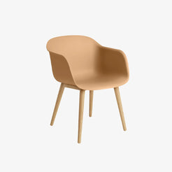 Fiber Armchair Wood Base Ochre/Oak - view 1
