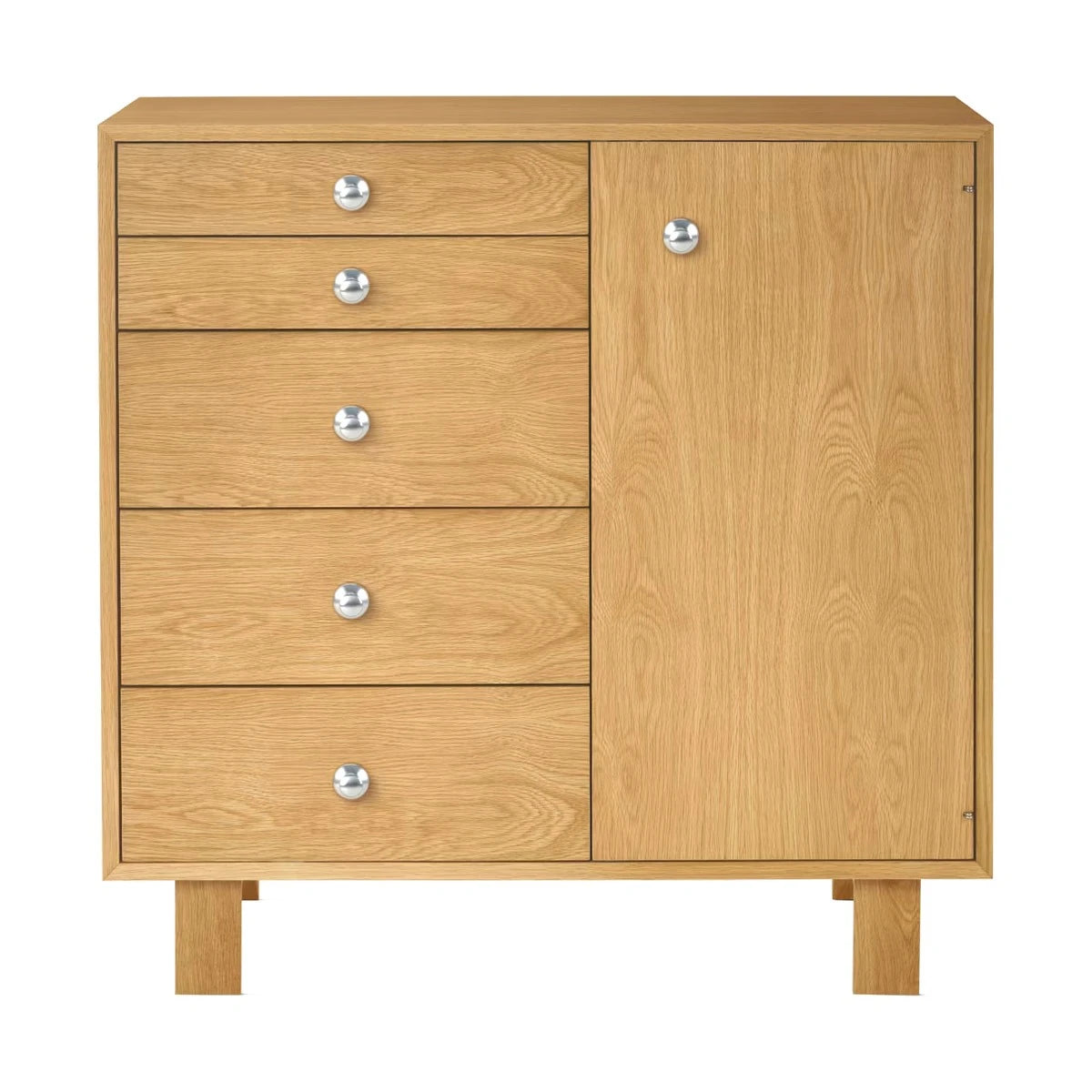Nelson Basic Cabinet Series - 5 Drawer with Door White Oak - view 1