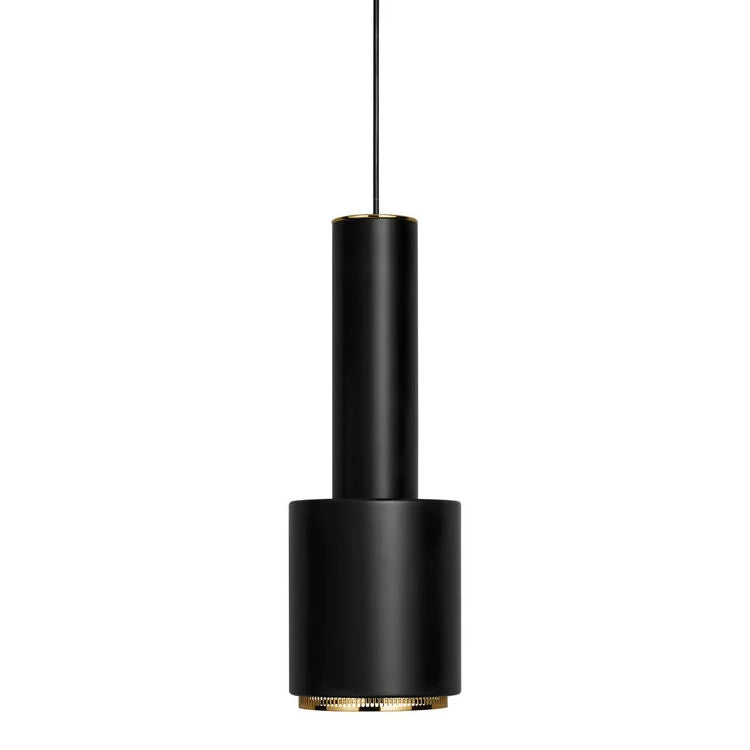 A110 Hand Grenade Black Ring Brass Pendant Light - view 1