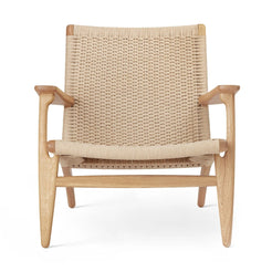 CH25 Lounge Chair Oak Oil Natural Paper Cord - view 1