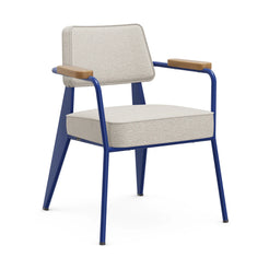 Fauteuil Direction Ivory Pearl Nubia Prouve Bleu Marcoule - view 1