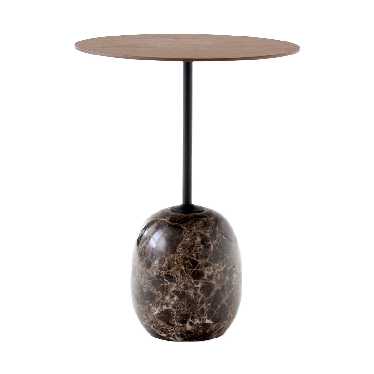 LN8 Lato Round Table Walnut-Emparador Marble - view 1