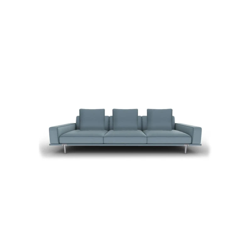 Let it Be 3 Seater Sofa - Low Armrest/Leather SC 254 Steel Blue - view 1