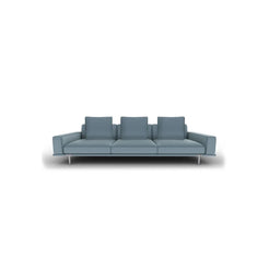 Let it Be 3 Seater Sofa - Low Armrest/Leather SC 254 Steel Blue - view 1