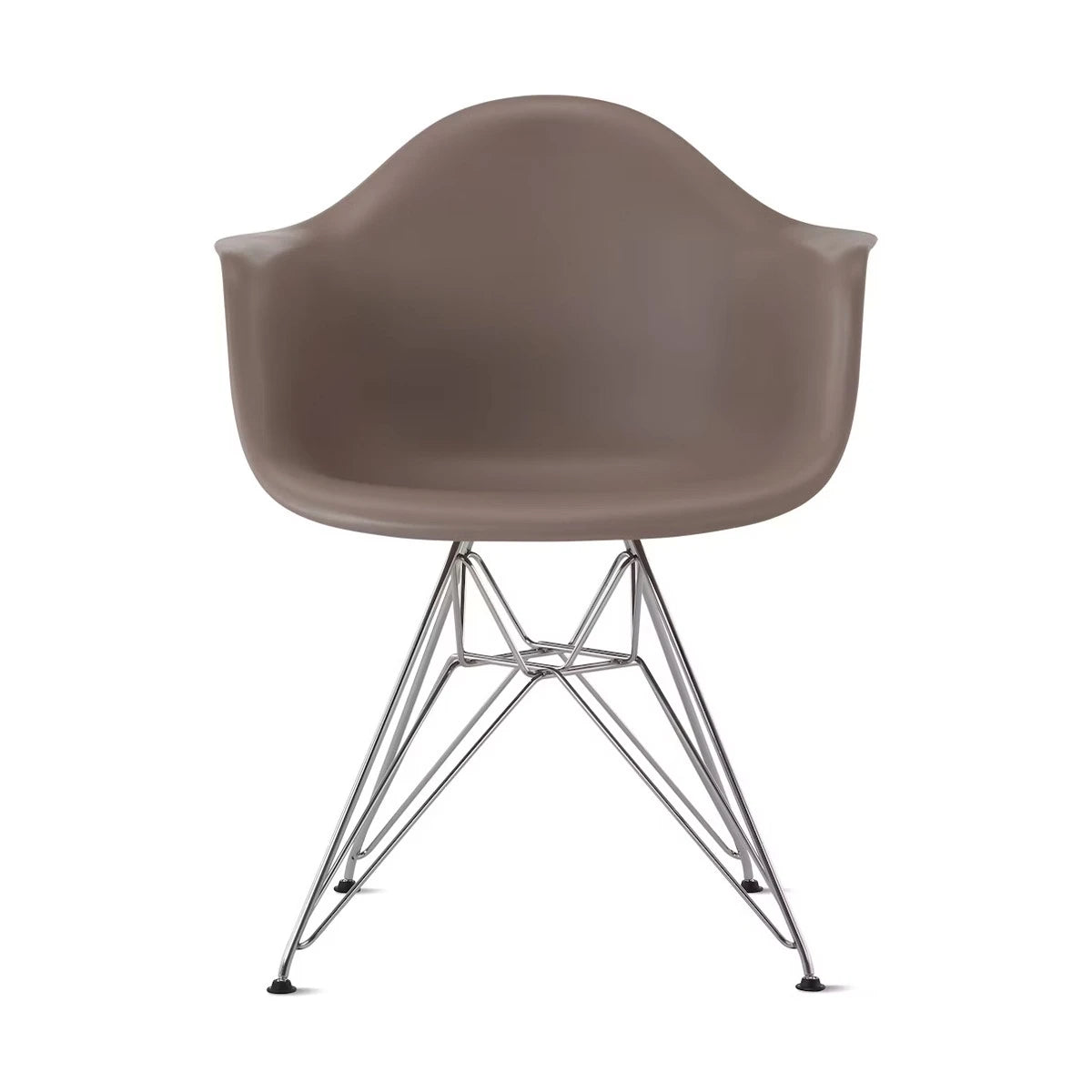 Eames Molded Plastic Armchair Cocoa-Wire Chrome Base (DAR) - view 1