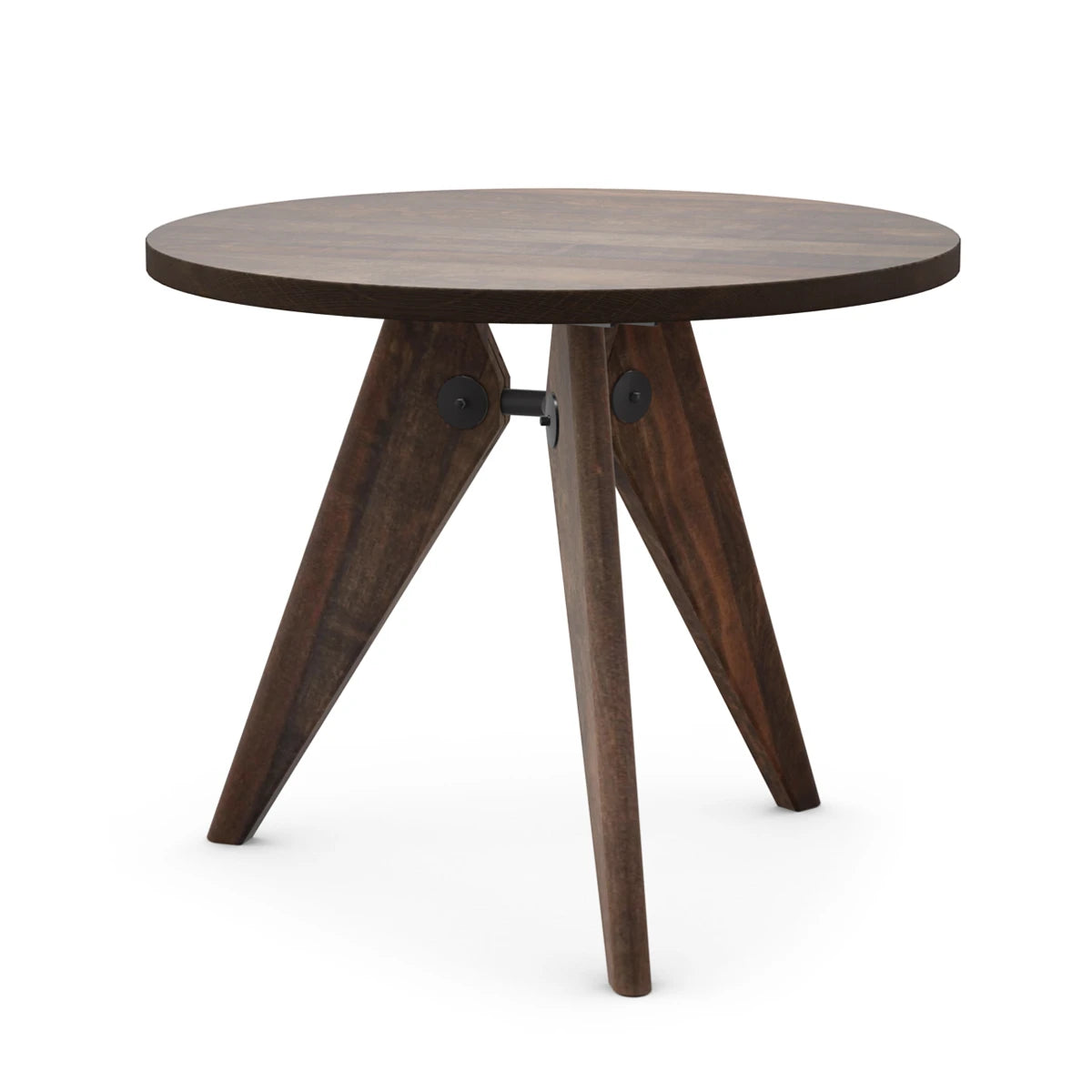 Prouve Table Gueridon Ø90 Solid dark Oak - view 1