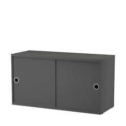 Cabinet with Sliding Doors Dark Grey - view 1