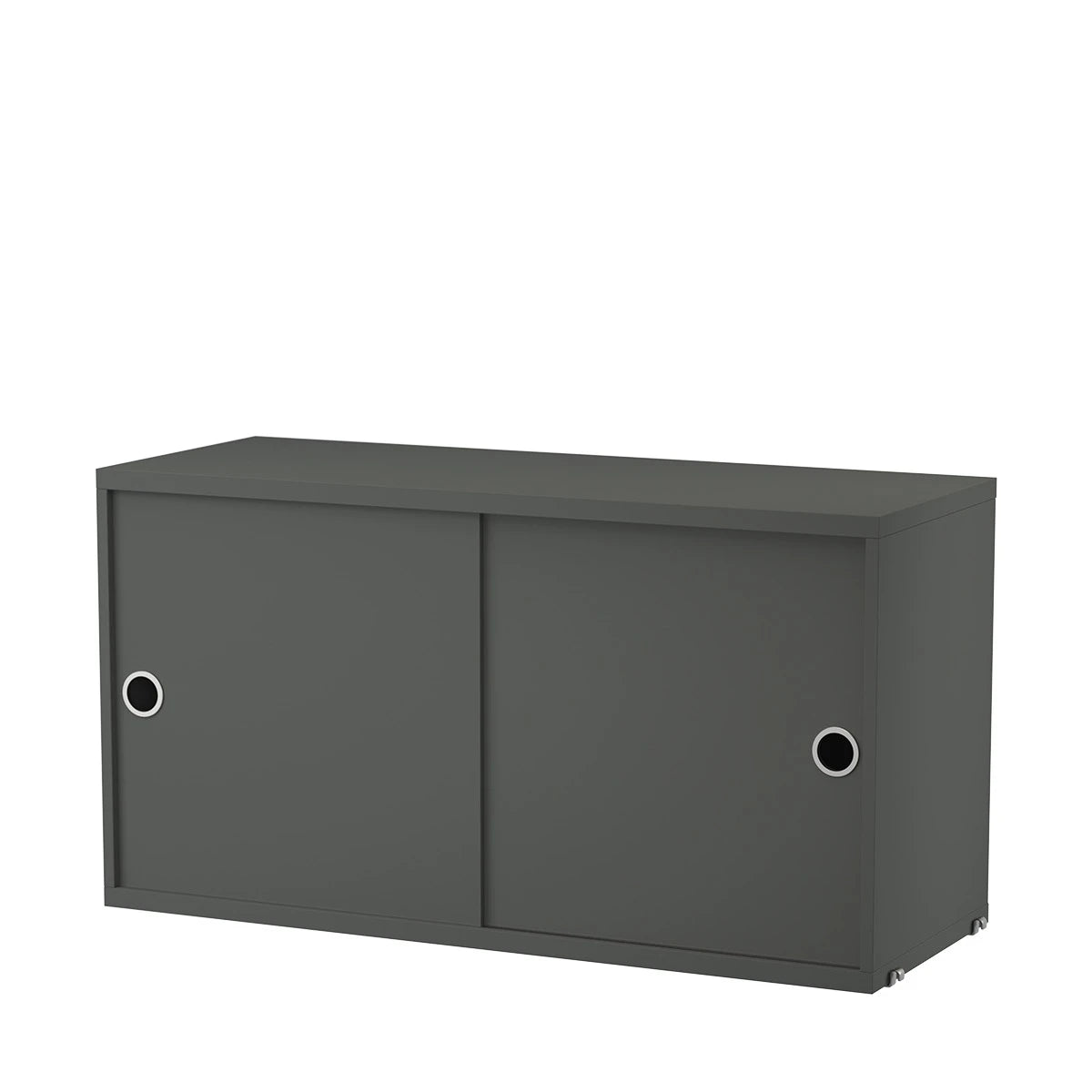 Cabinet with Sliding Doors Dark Grey - view 1