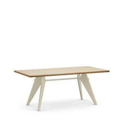 EM table 180 x 90 natural oak veneer-ecru smooth - view 1