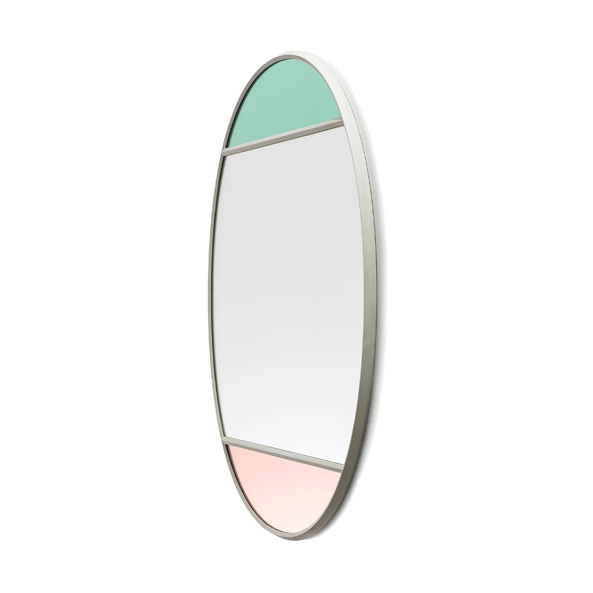 Vitrail Round Mirror 50 x 60 Light Grey - view 1