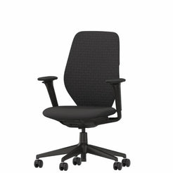 ACX Soft Grid Knit Quilt Knit Black Black Fixed Armrest Office Chair - view 1