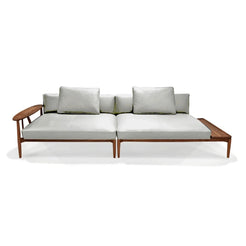 E300 Walnut Oil Armrest Grey B Table 3-Seater Sofa - view 1