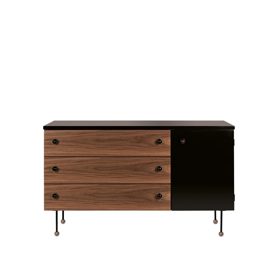 62 Sideboard 3Drawers, Walnut/Black - view 1