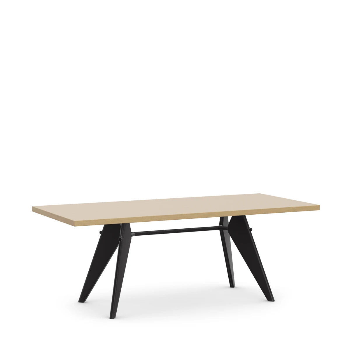 EM Table 200 x 90 Natural Oak Veneer-Deep Black - view 1