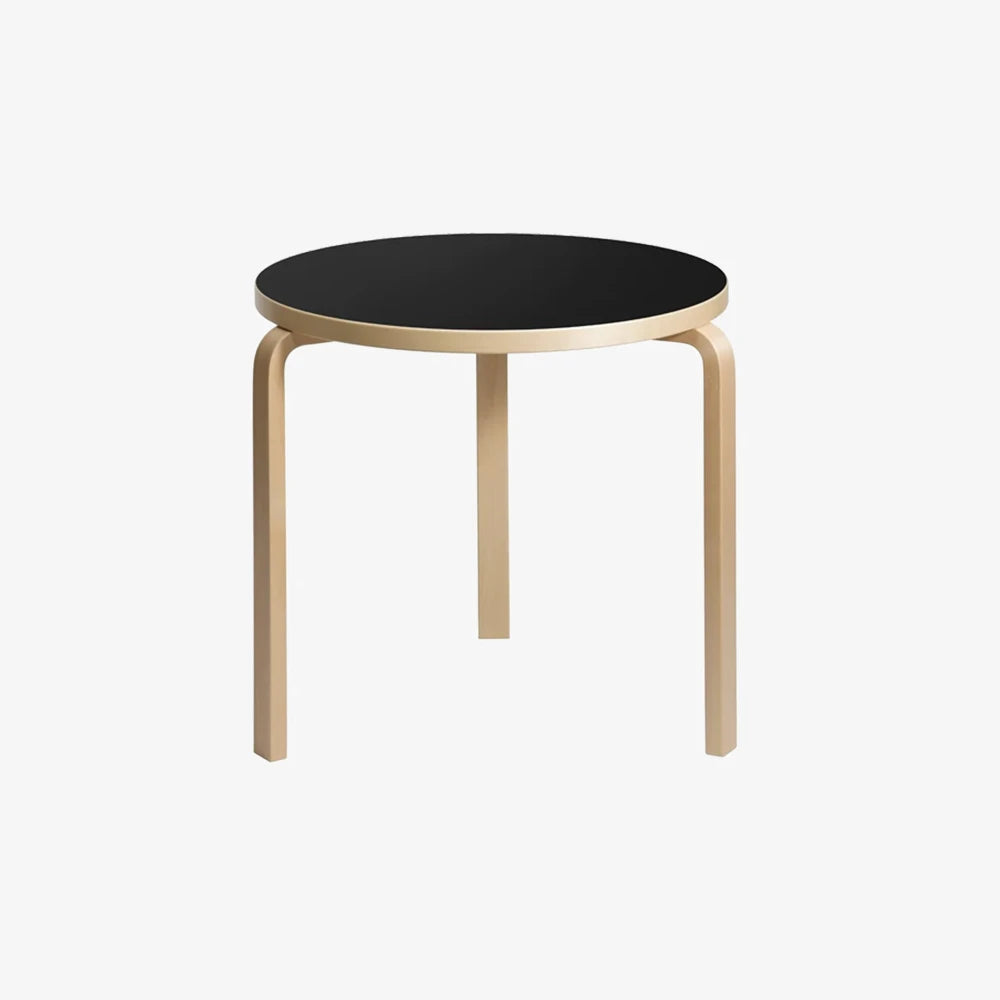 Aalto table 90B Ø75 Black-Birch - view 1