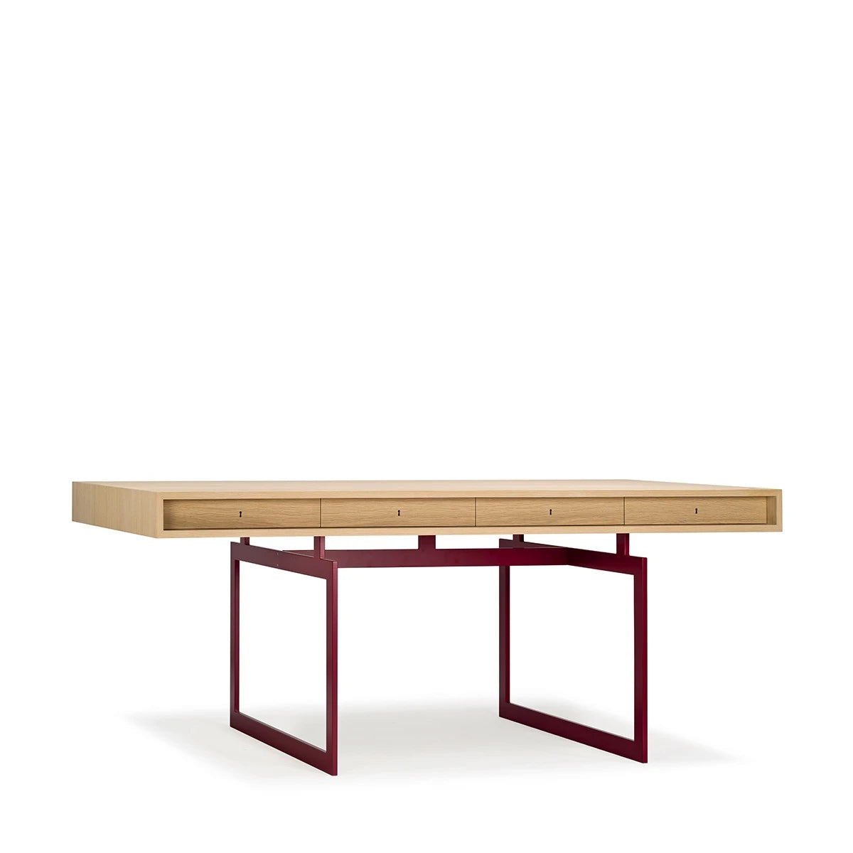 Office Desk Natural Oak-Japanese Red - view 1
