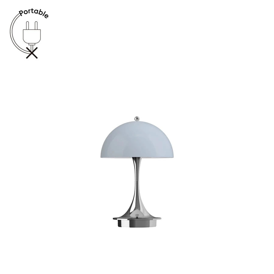Panthella 160 Portable V3 Chrome Blue Grey Table Lamp - view 1