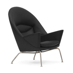 CH468 Oculus Chair Leather-Thor 301 Stainless Steel - view 1