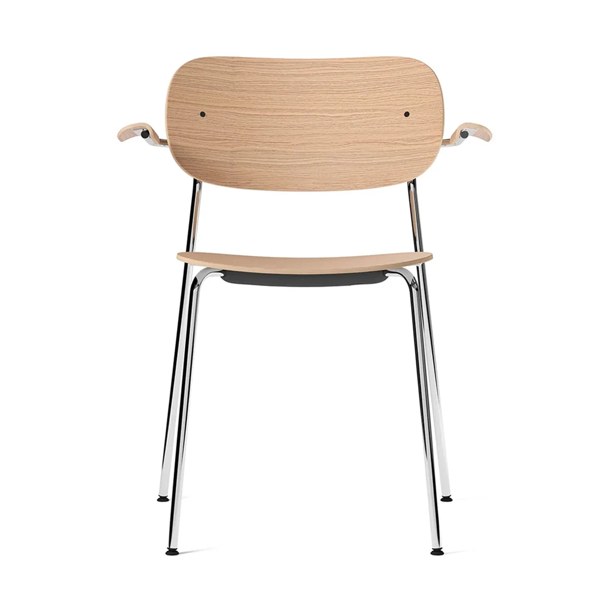 Co Dining Chair with Armrest Oak-Chrome - view 1