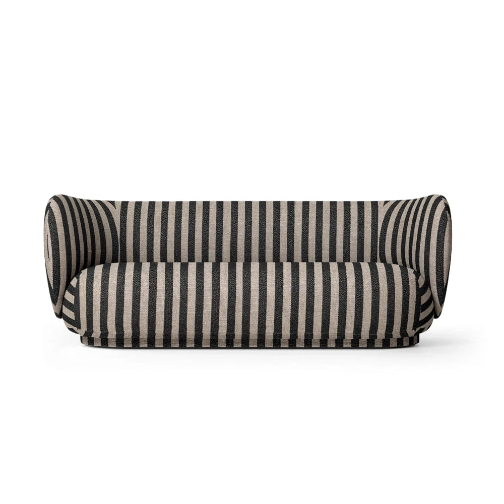 Rico Louisiana Sand Black 3-Seater Sofa - view 1