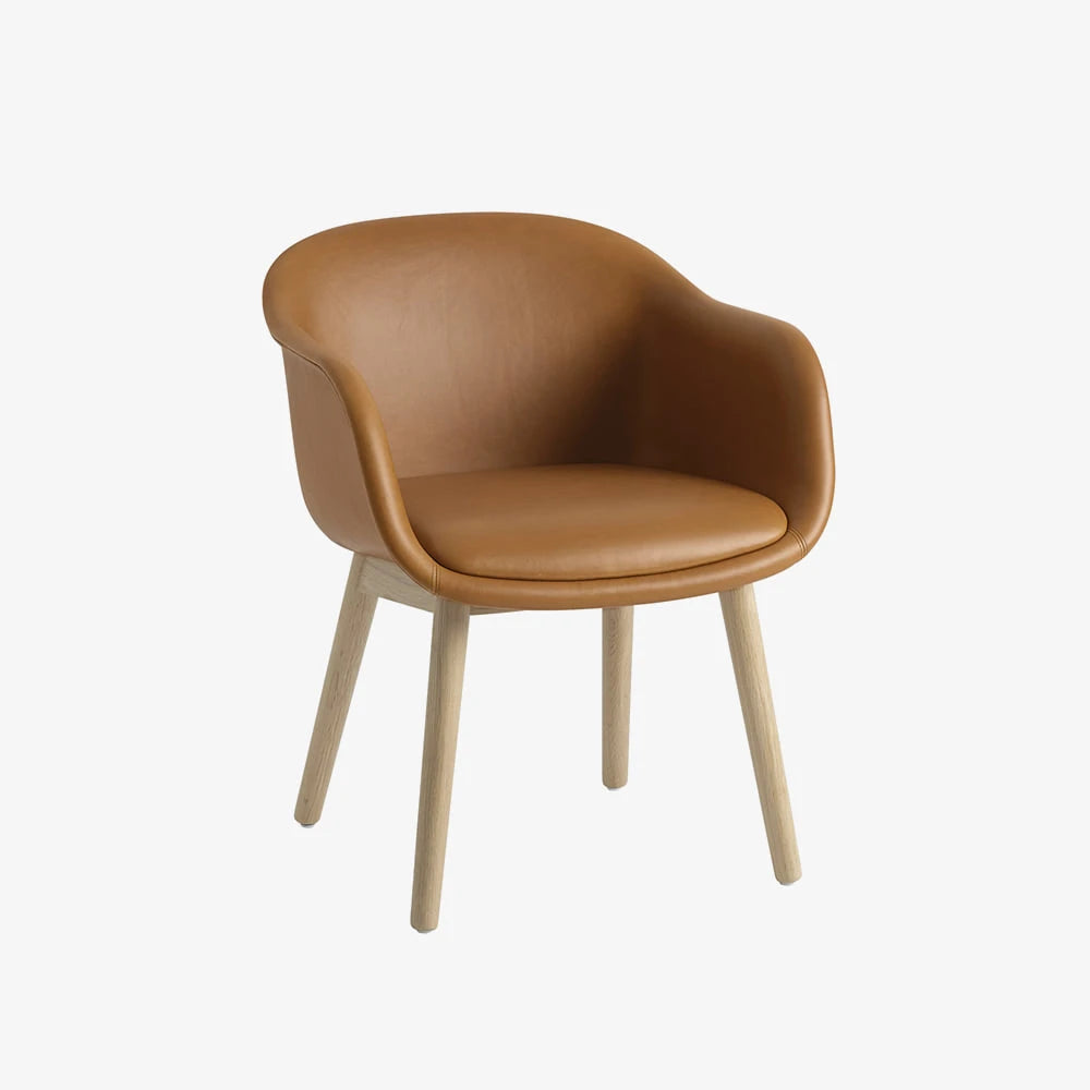 Fiber Conference Armchair Wood Base Refine Cognac/Oak - view 1