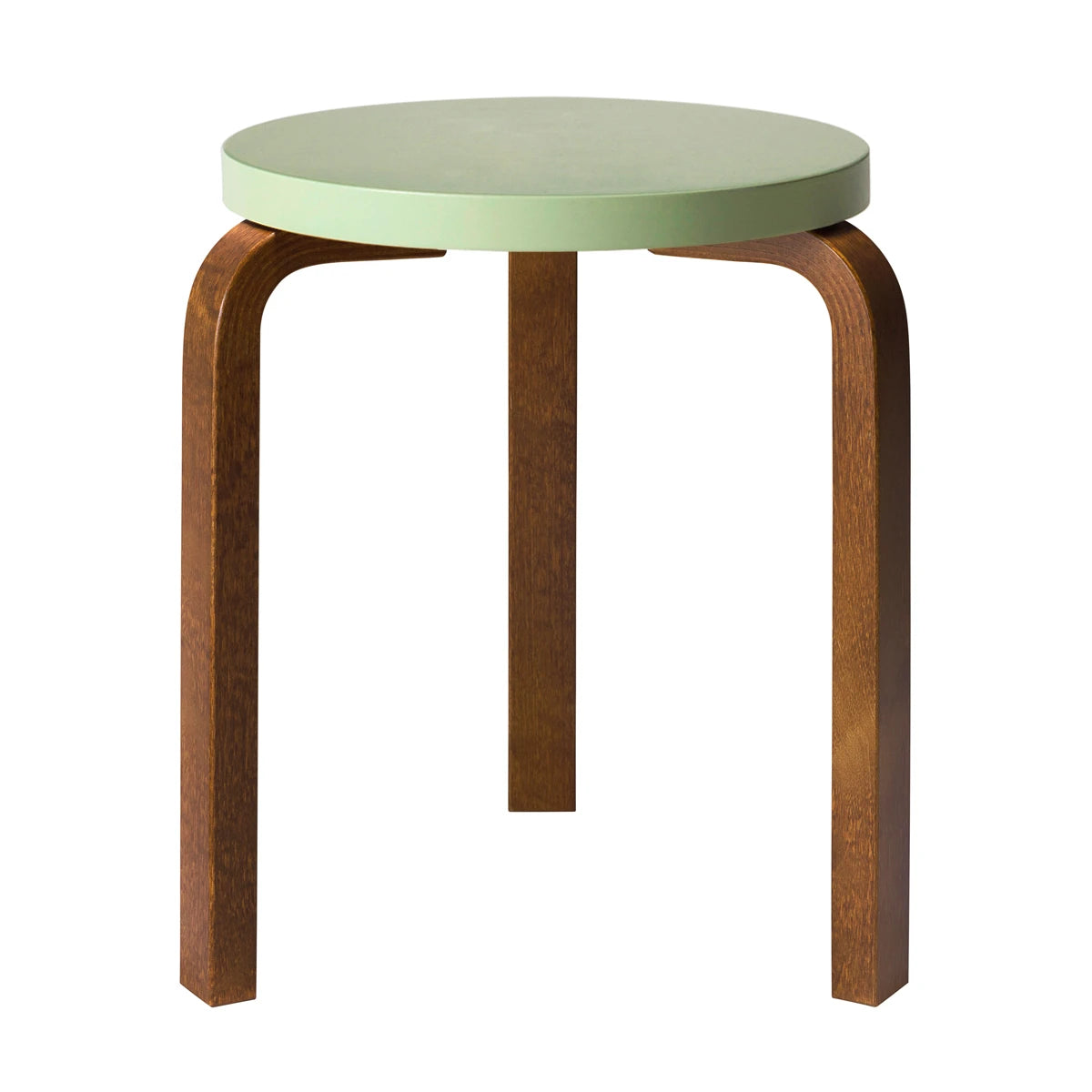 Stool 60 green lacquered-walnut stained - view 1