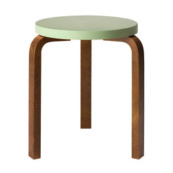 Stool 60 green lacquered-walnut stained - view 1