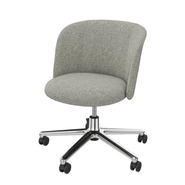 Mikado Side Castors Nubia Cream Dark Brown Polished Aluminium Castors Office Chair - view 1