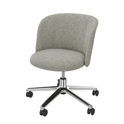Mikado Side Castors Nubia Cream Dark Brown Polished Aluminium Castors Office Chair - view 1