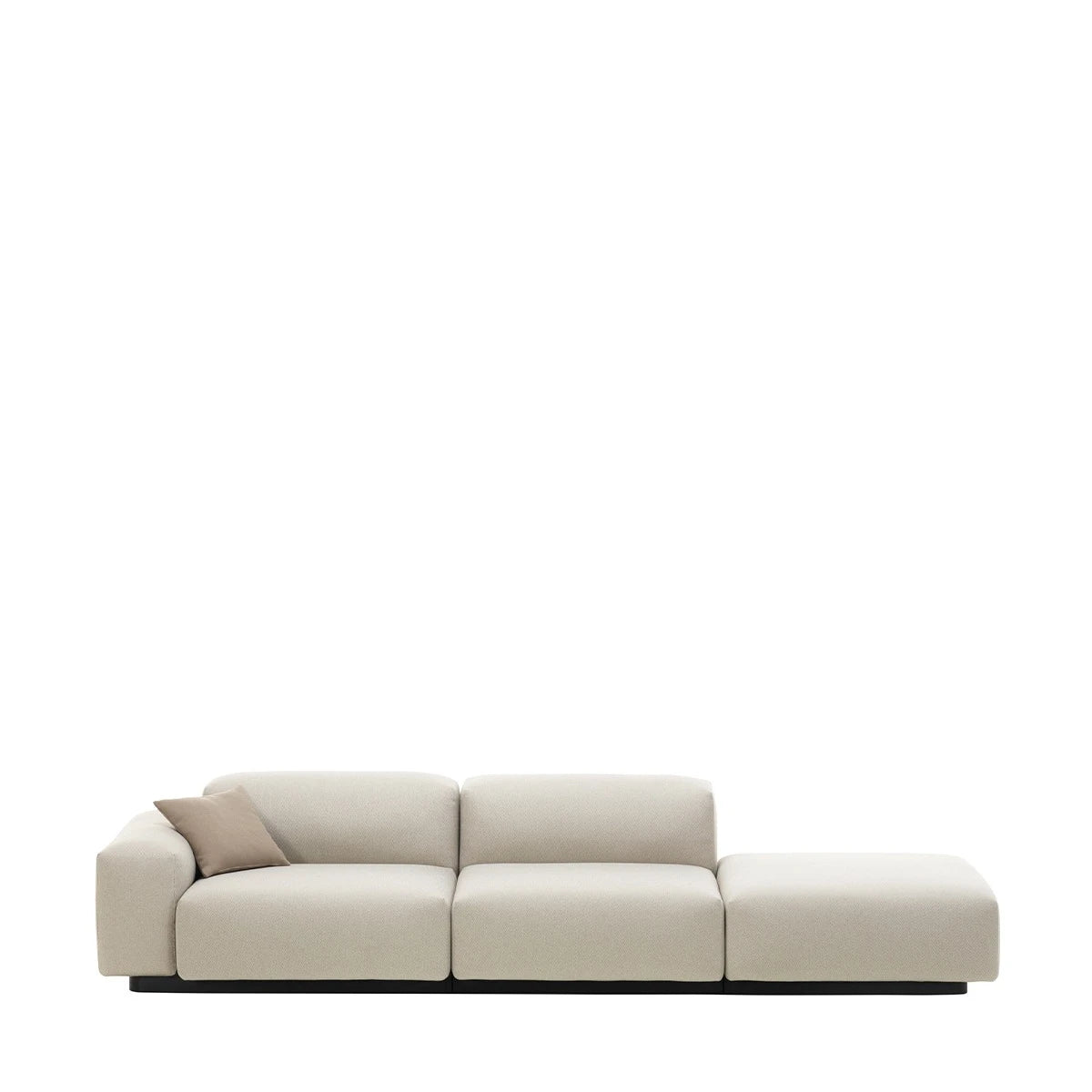 soft modular sofa 3-seater fabric laser RE warm grey-cream - view 1
