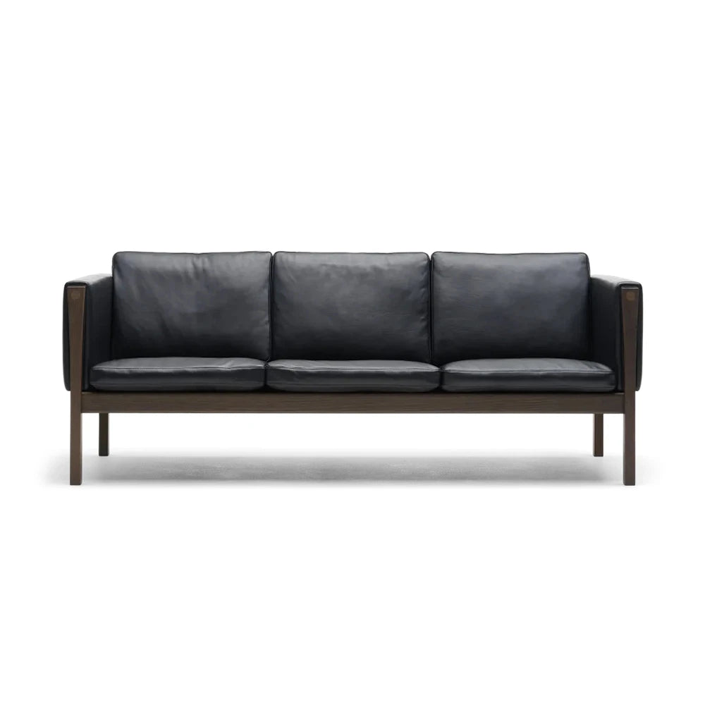 CH163 Walnut Oil Black B 3-Seater Sofa - view 1