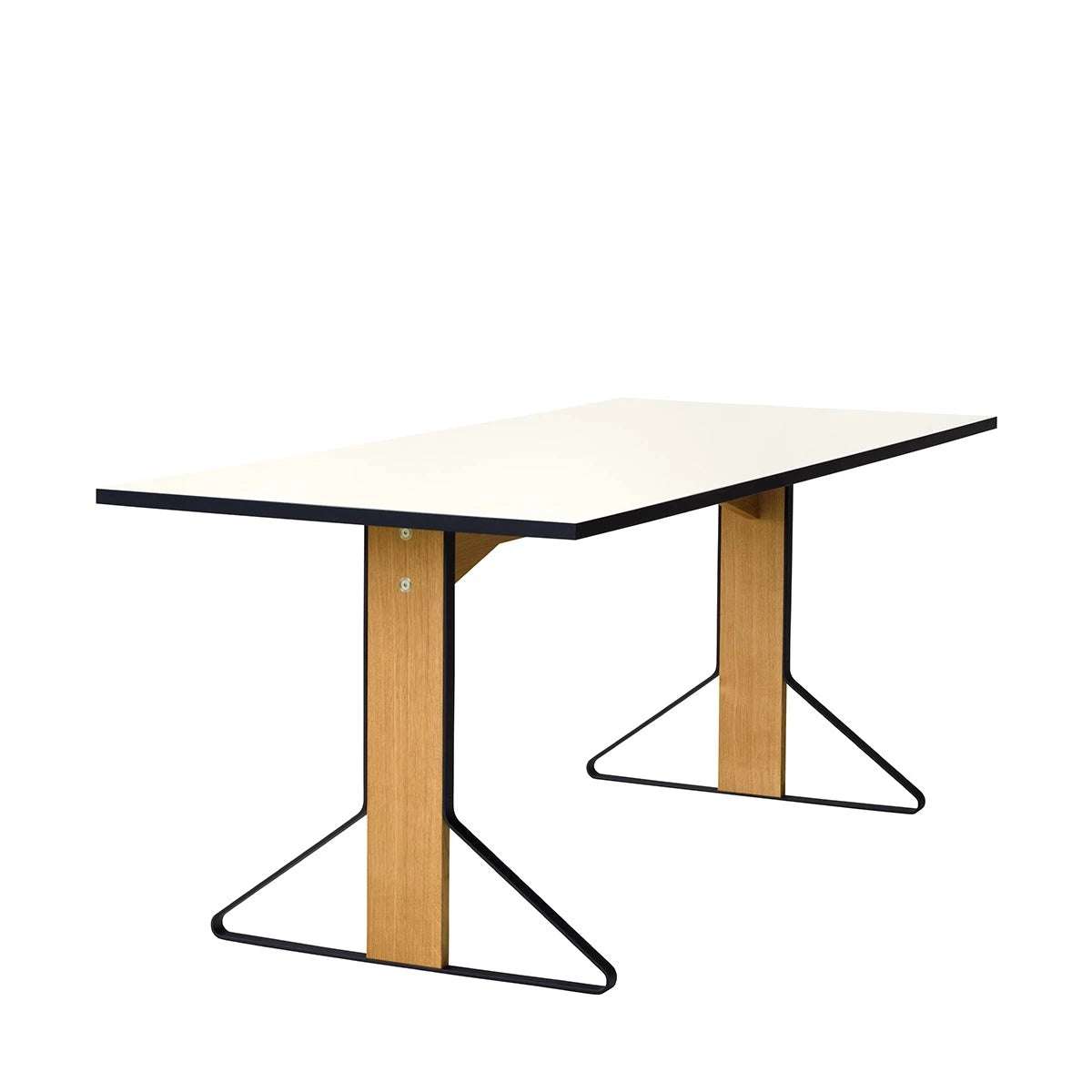 REB012 Kaari Table 160 x 80 x 74 Highgloss White Natural Oak - view 1