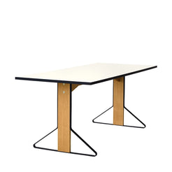 REB012 Kaari Table 160 x 80 x 74 Highgloss White Natural Oak - view 1