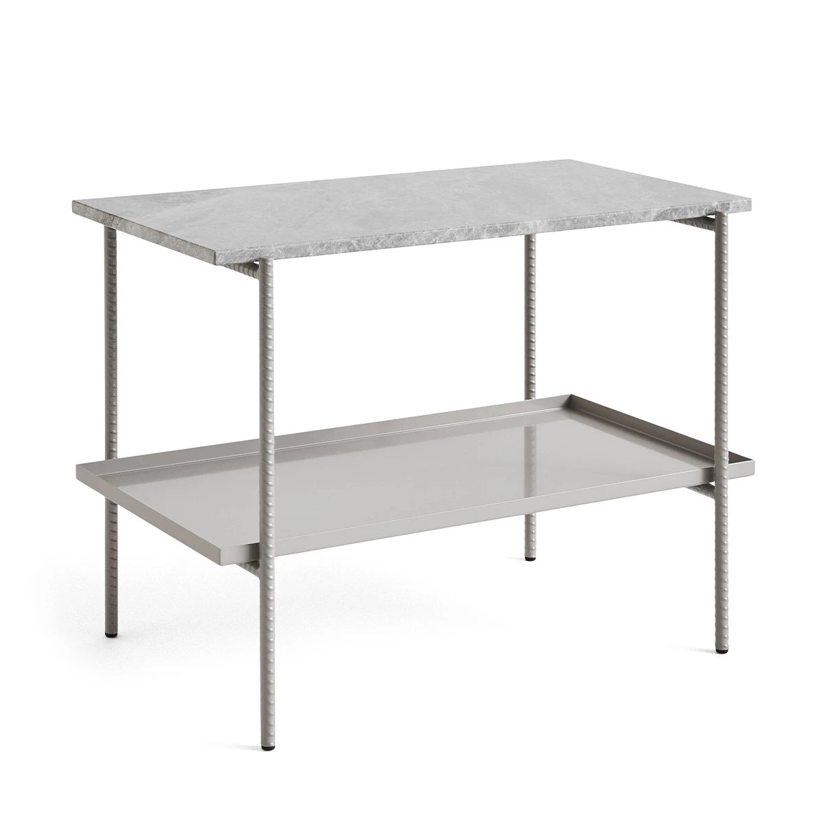 Rebar Side Table 75 x 44 Grey Marble-Fossil Grey - view 1