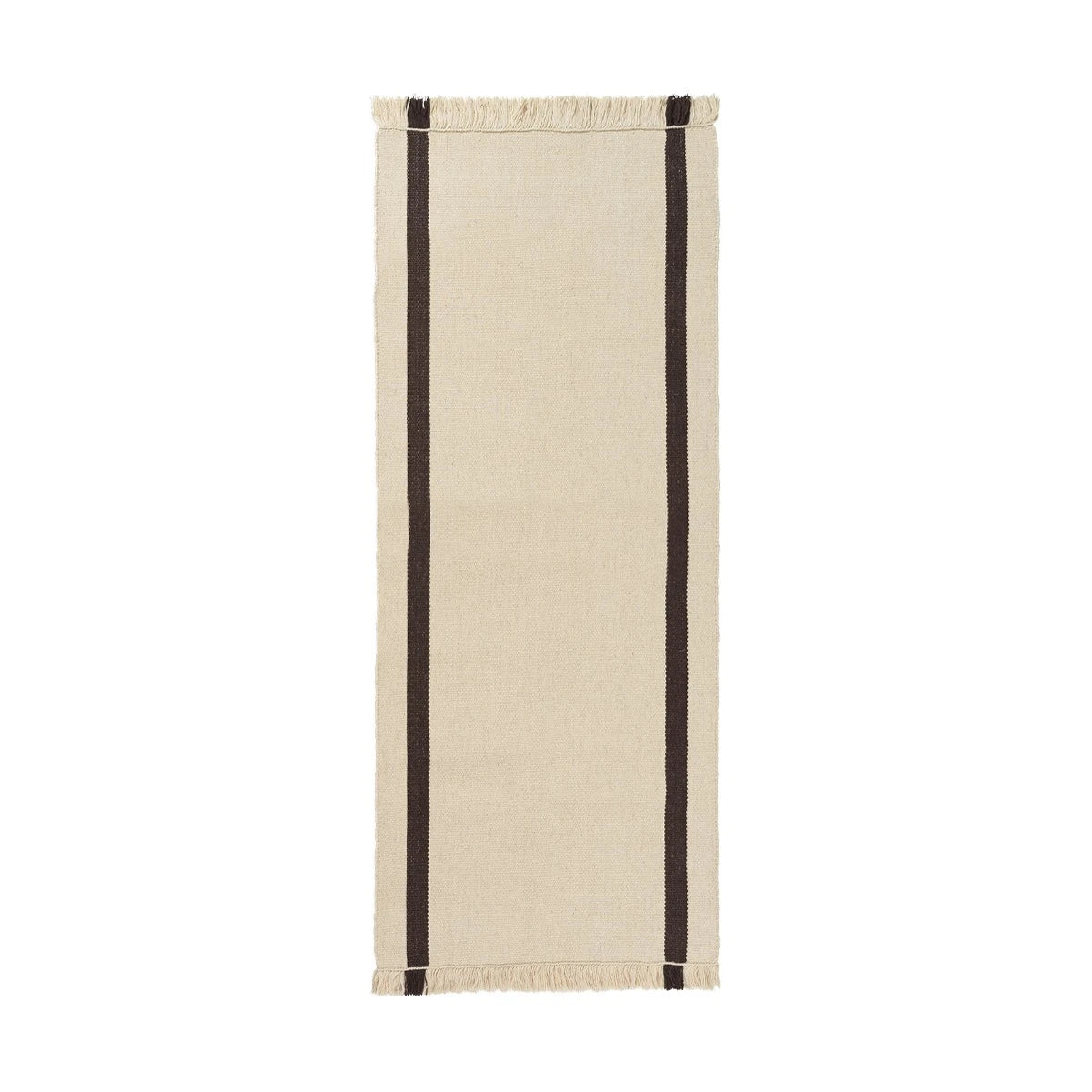 calm kelim runner 80 x 200 off white-coffee Rug - view 1