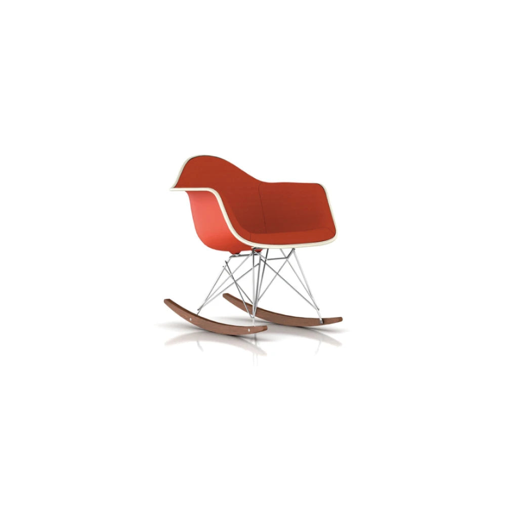 Eames Upholstered Molded Plastic Armchair, Rocker Base - Orange - view 1