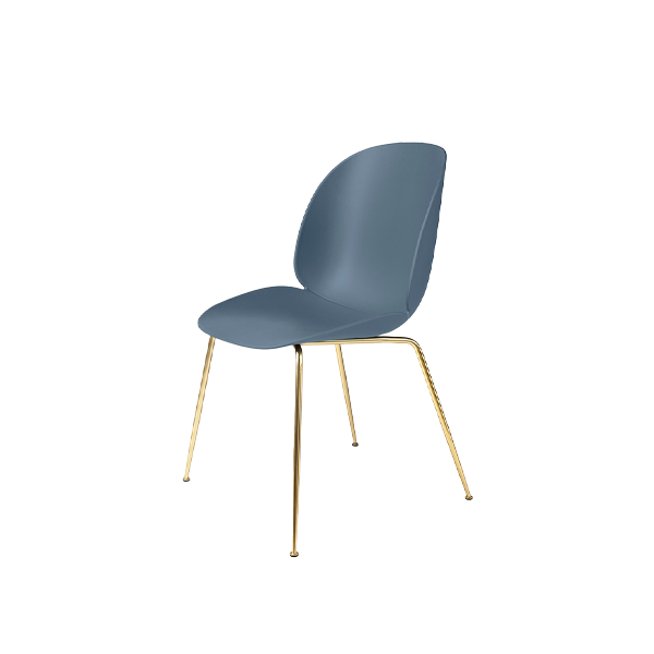 Beetle Dining Chair Brass Frame / Smoke Blue - view 1