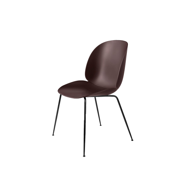 Beetle Dining Chair Black Chrome Frame / Dark Pink - view 1