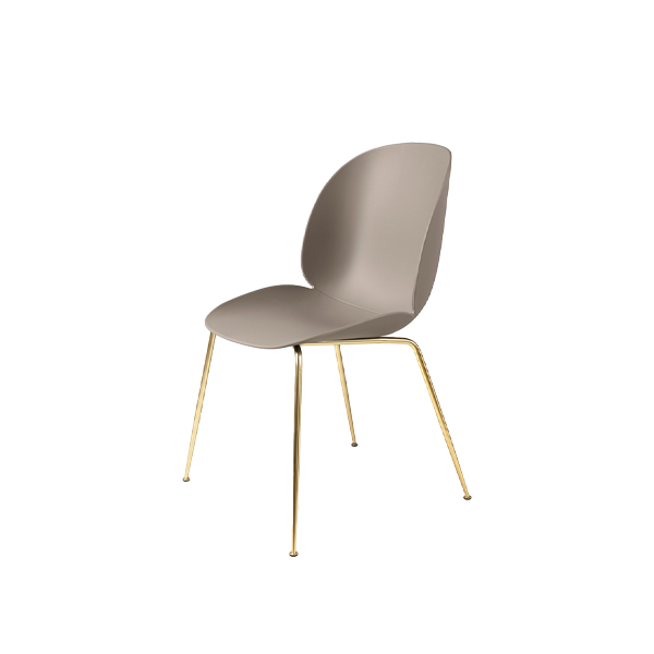 Beetle Dining Chair Brass Frame / New Beige - view 1