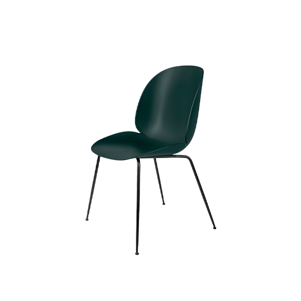 Beetle Dining ChairBlack Frame / Dark Green - view 1