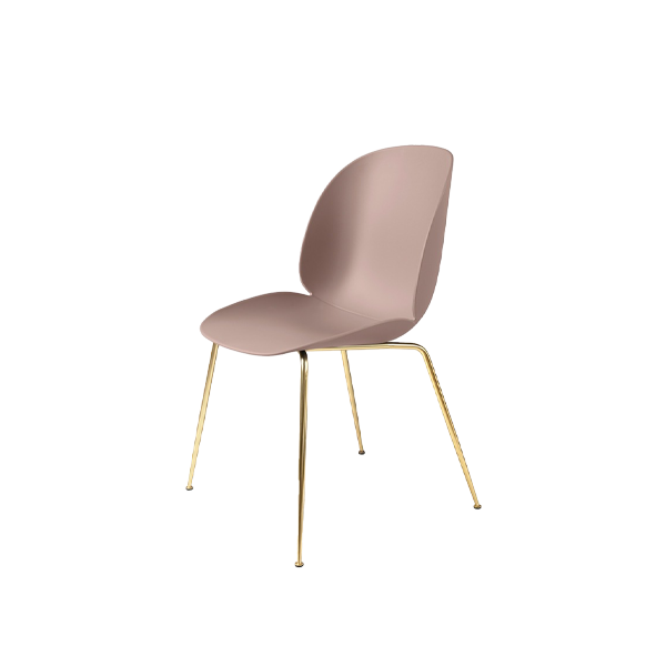 Beetle Dining Chair Brass Frame / Sweet Pink - view 1