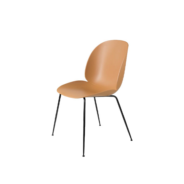 Beetle Dining Chair Black Frame / Amber Brown - view 1