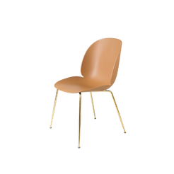 Beetle Dining Chair Brass Frame / Amber Brown - view 1