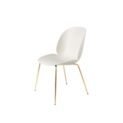 Beetle Dining Chair Brass Frame / Alabaster White - view 1